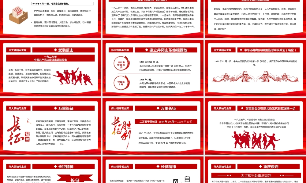 红色党政风毛泽东诞辰129周年PPT.pptx
