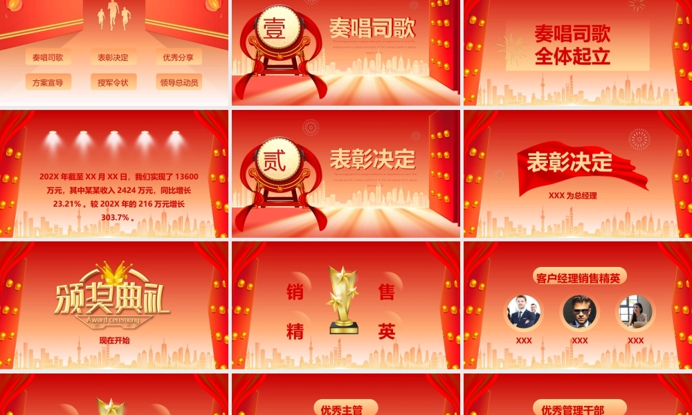 橙红渐变2023开门红启动大会PPT模板.pptx