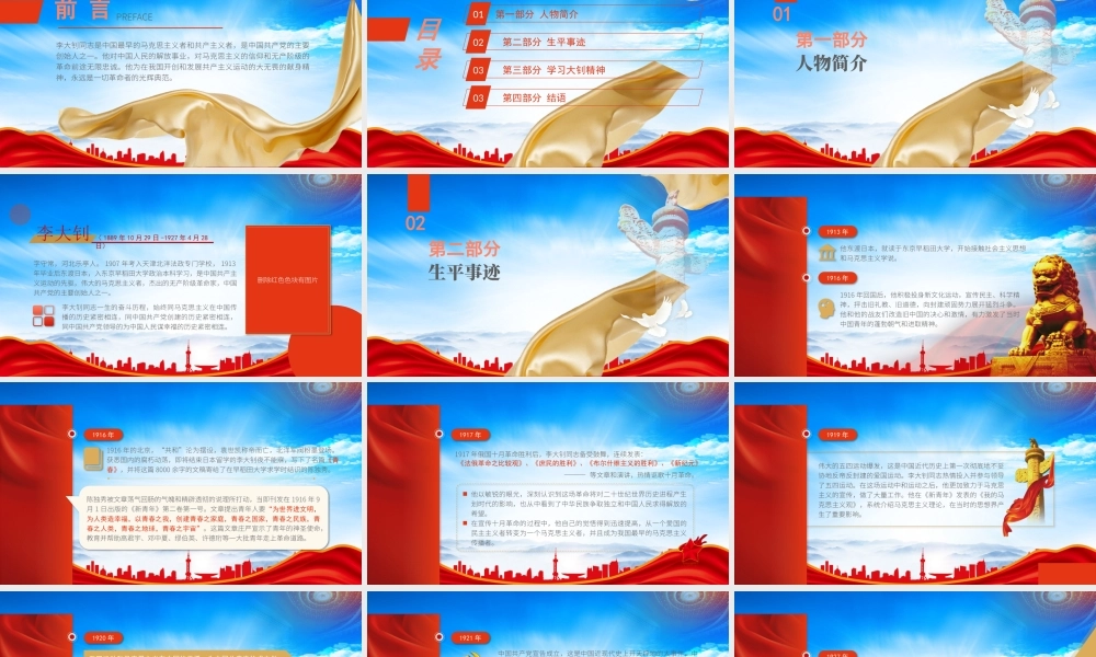 学习弘扬李大钊精神PPT以青春之我创建青春之国家PPT课件（带内容）.pptx