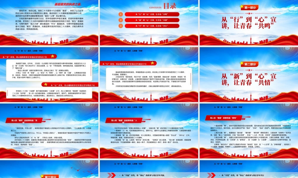 基层青年宣讲要推动“共情”走向“共行”PPT为青年点亮奋斗航标照亮奋进航程PPT课件（带内容）.pptx
