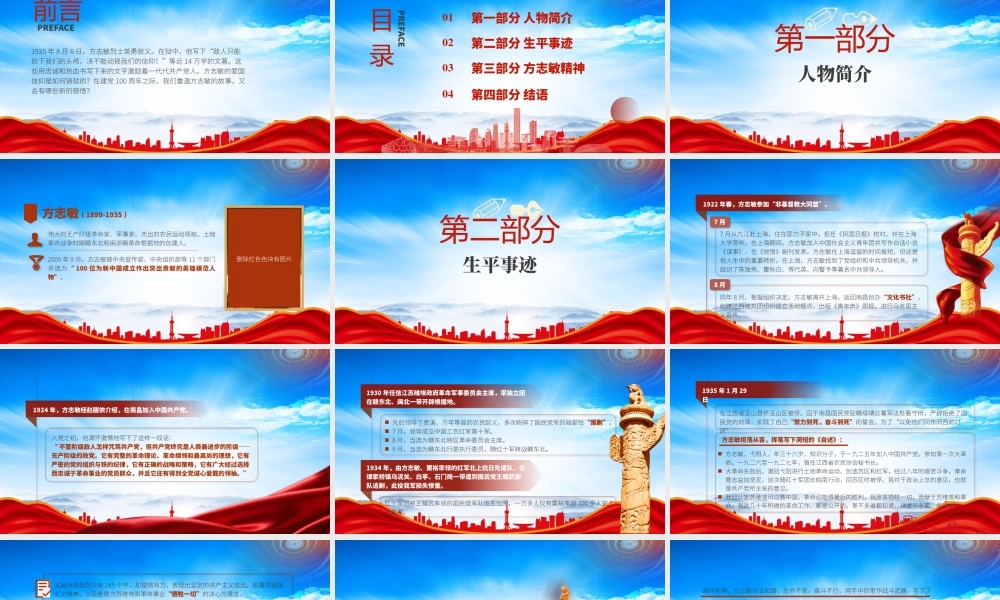 方志敏先进事迹学习PPT弘扬方志敏精神PPT课件（带内容）.pptx