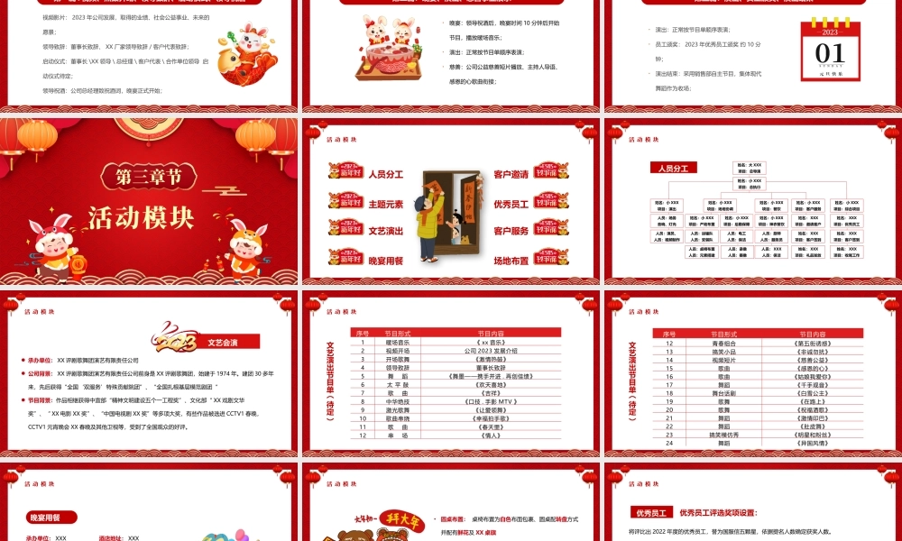 2023年兔年春节企业团拜会PPT课件（带内容）.pptx