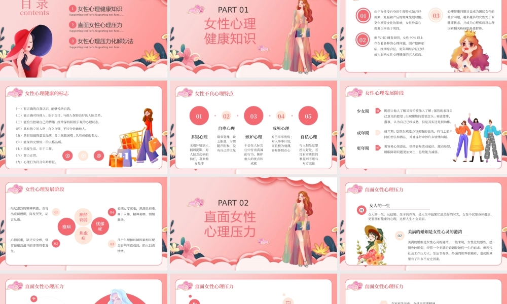 粉丝呵护女性营造“心”的家园PPT模板.pptx