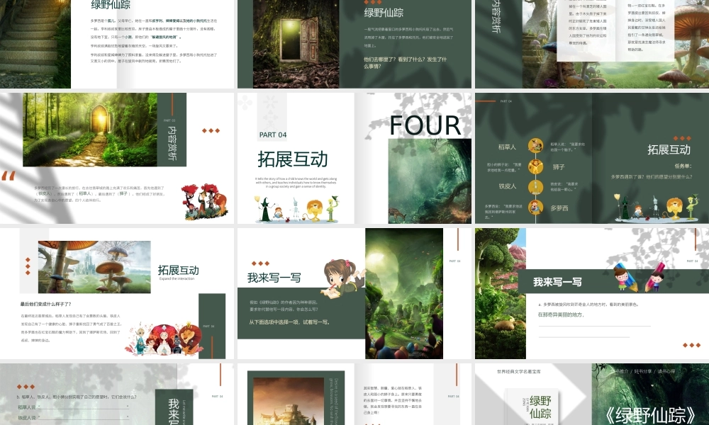 绿色清新风绿野仙踪读书分享PPT.pptx