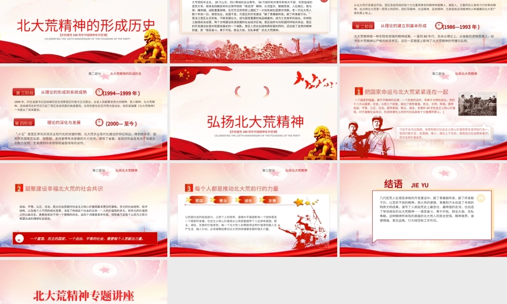 北大荒精神专题讲座PPT北大荒的历史变迁就是一部壮丽的史诗PPT课件（带内容）.pptx