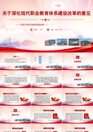 《关于深化现代职业教育体系建设改革的意见》全文学习PPT课件（带内容）.pptx