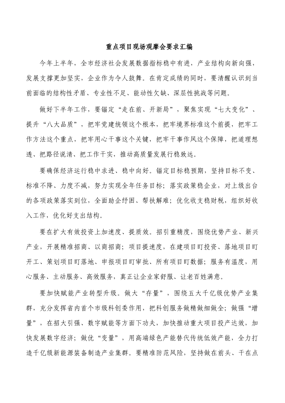 重点项目现场观摩会要求汇编.docx_第1页