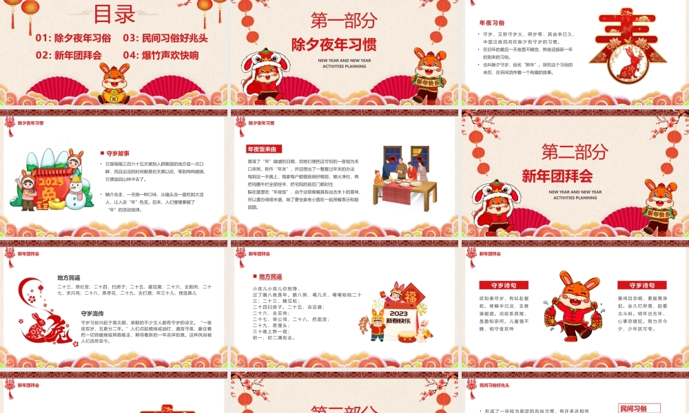 红色中国风大展宏兔新年介绍PPT.pptx
