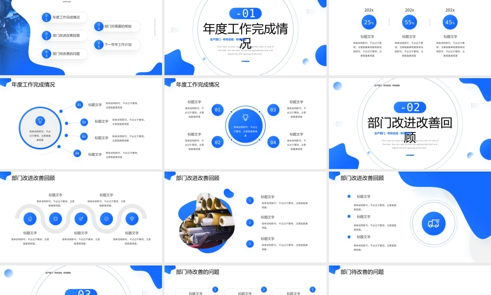 蓝色商务风生产部年终总结PPT通用.pptx