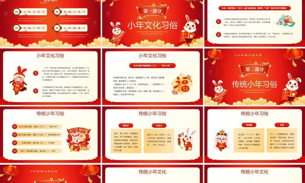 红色中国风小年传统习俗介绍PPT.pptx