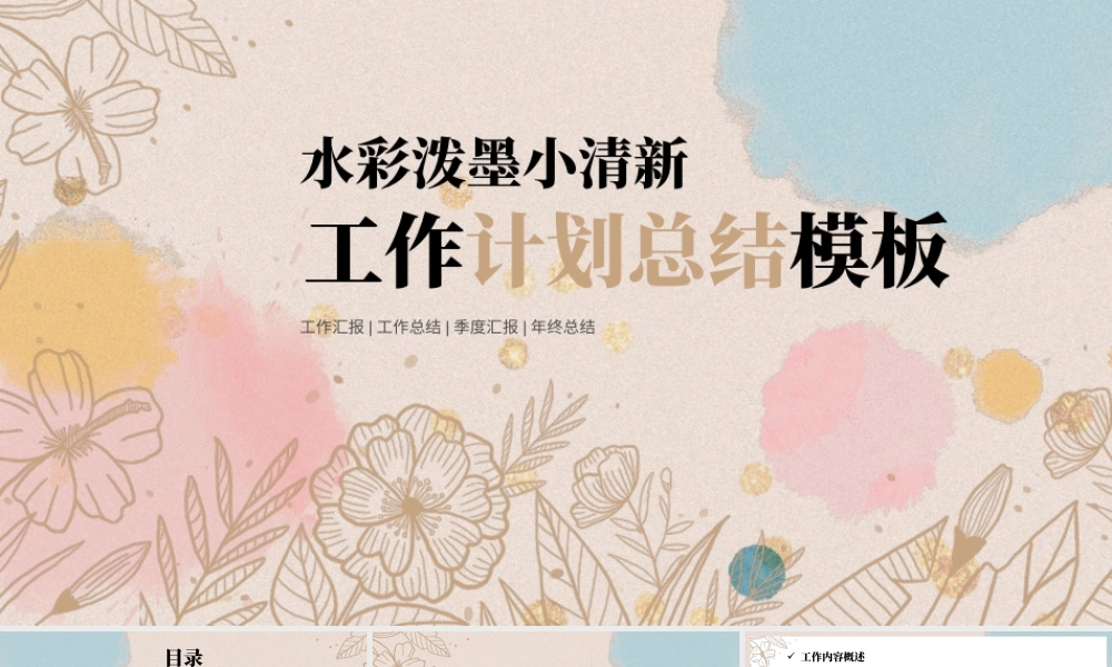 水彩泼墨小清新工作计划总结PPT模板.pptx
