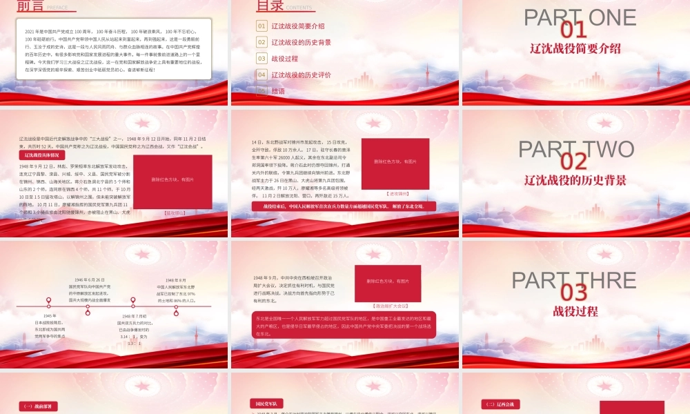 学党史三大战役之辽沈战役PPT课件（带内容）.pptx