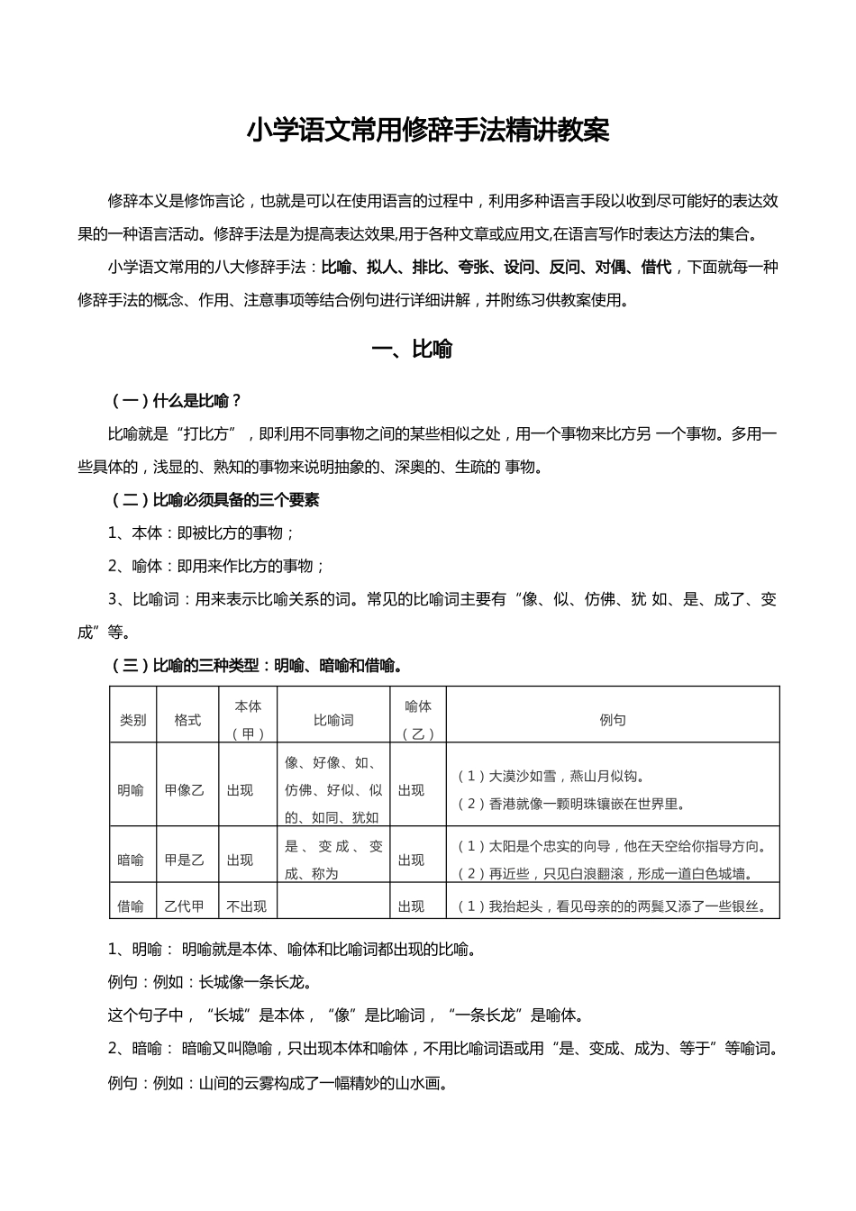 小学语文修辞手法教案专题课件.docx_第1页
