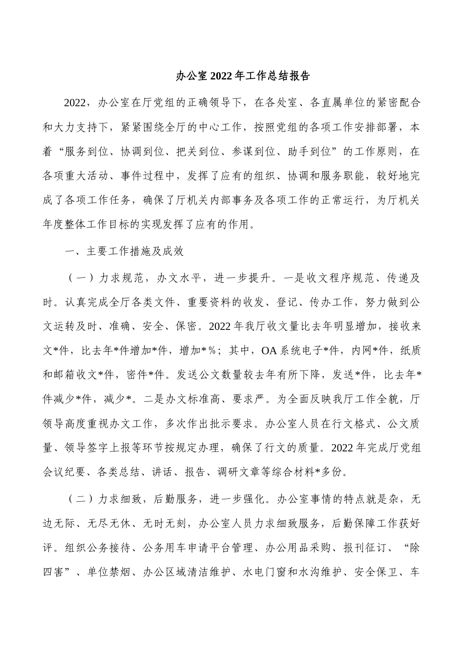 办公室2022年工作总结报告.docx_第1页