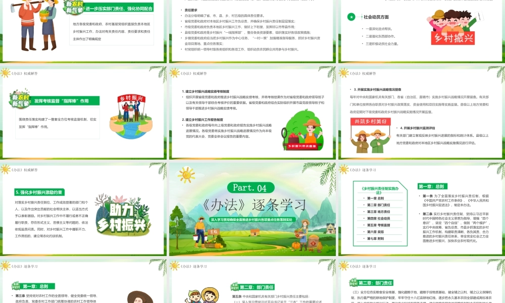 2022《乡村振兴责任制实施办法》重点内容学习PPT课件（带内容）.pptx