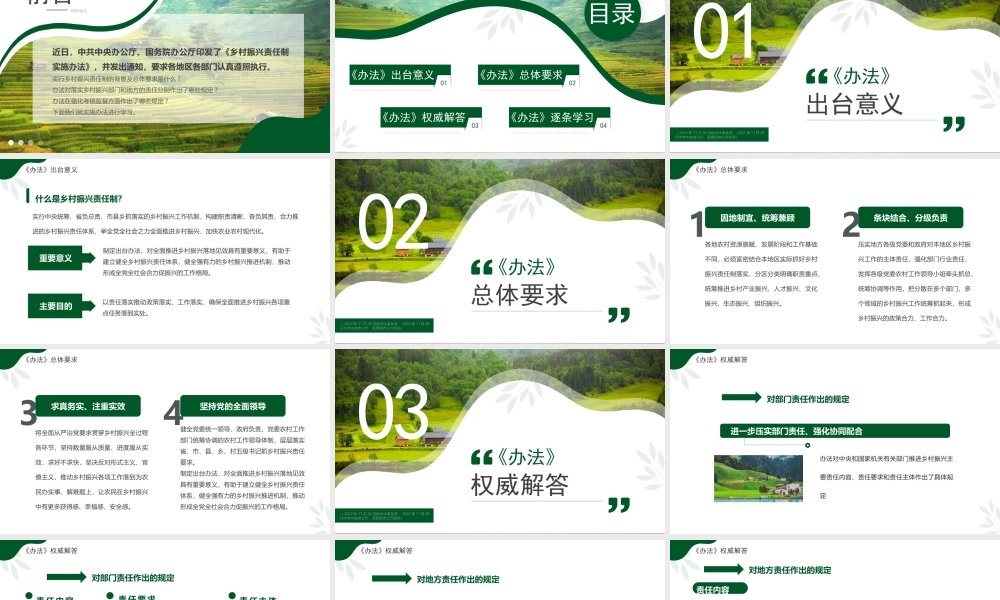 2022《乡村振兴责任制实施办法》重点要点内容学习PPT课件（带内容）.pptx