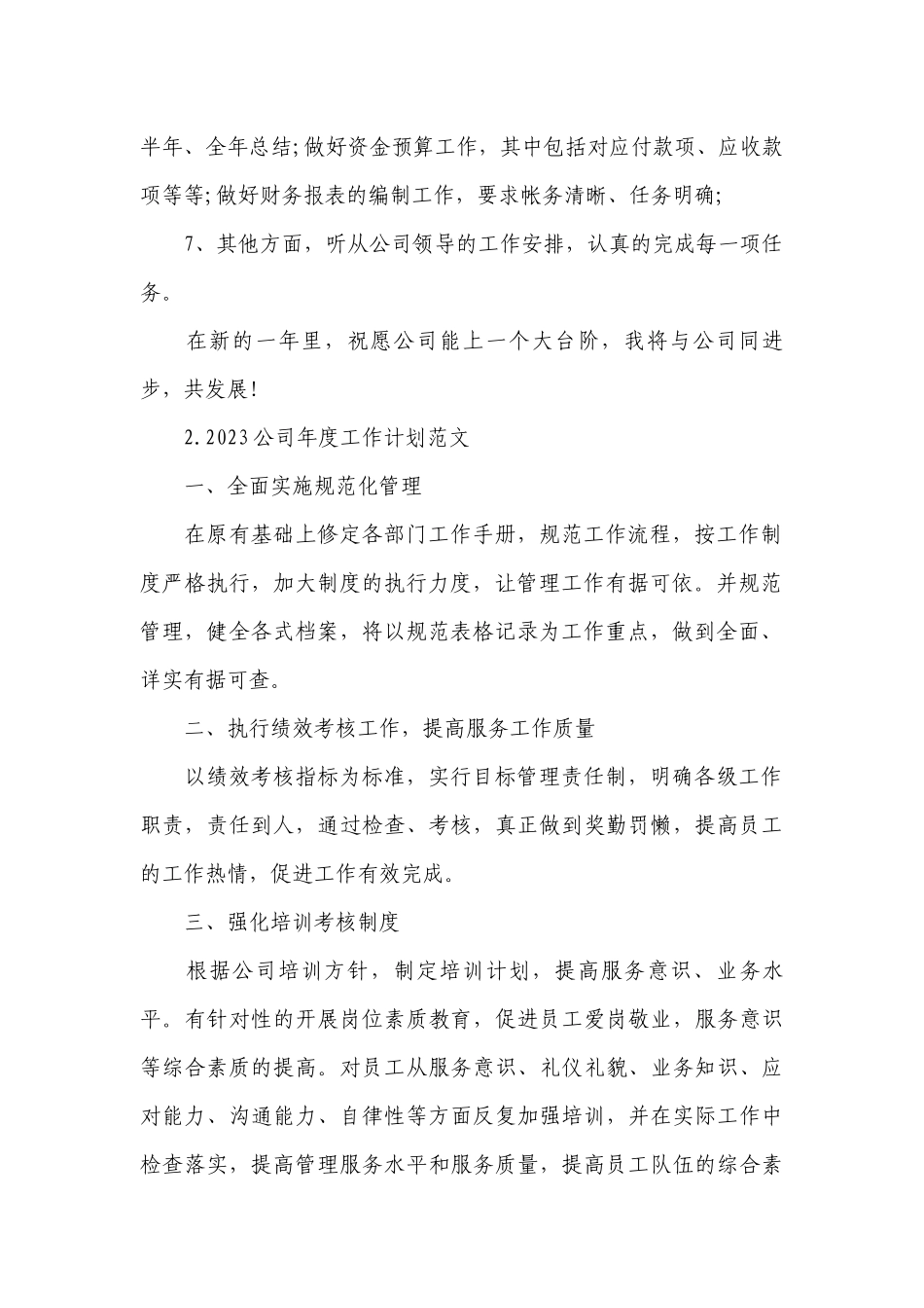2023公司年度工作计划范文.docx_第2页