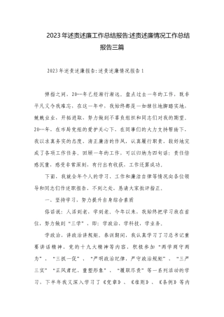 2023年述责述廉工作总结报告-述责述廉情况工作总结报告三篇.docx
