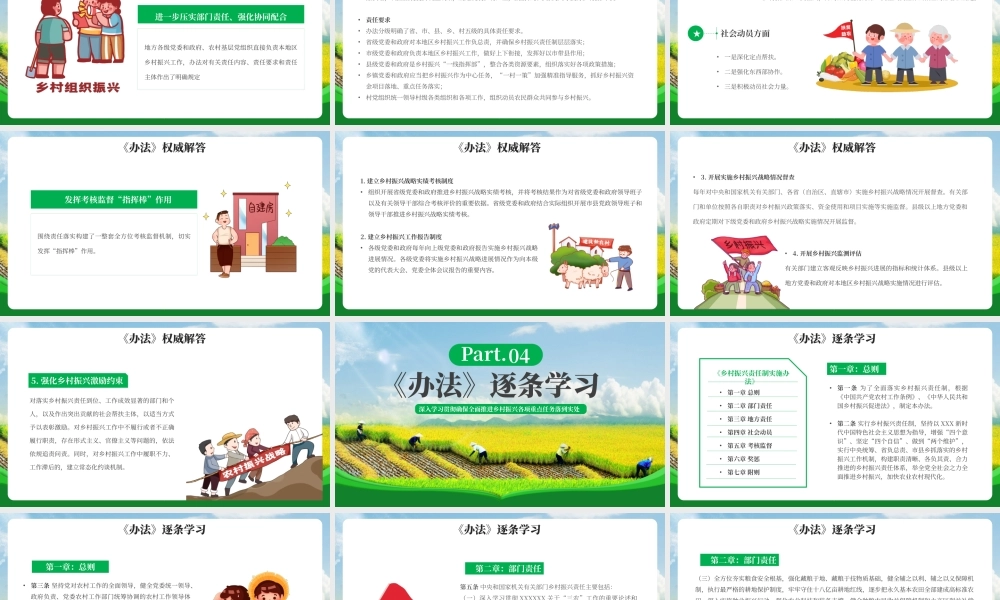 绿色党政乡村振兴责任制实施办法PPT模板.pptx
