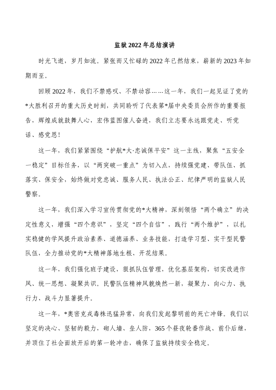 监狱2022年总结演讲.docx_第1页