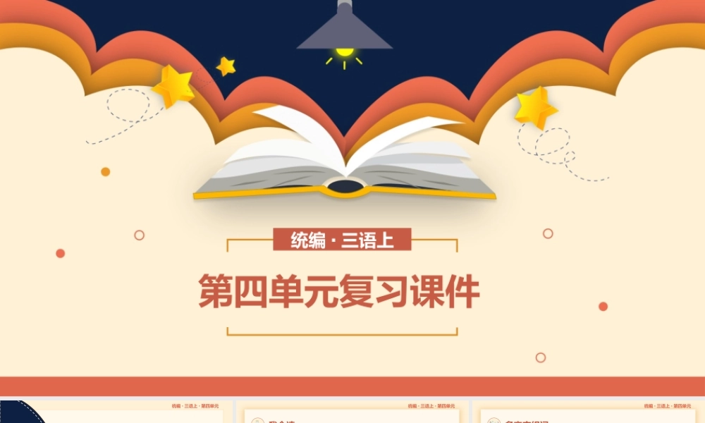 小学语文统编版三年级上册第四单元复习课件PPT模板.pptx