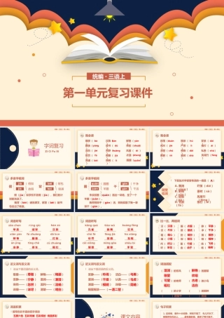 小学语文统编版三年级上册第一单元复习课件PPT模板.pptx
