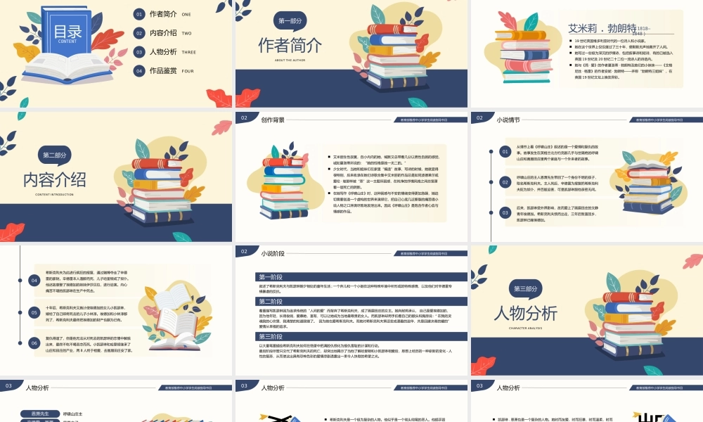 《呼啸山庄》读书分享名著导读PPT.pptx