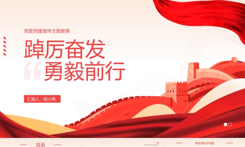 红色党政宣传党建党课主题教育.pptx