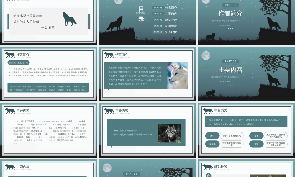 《狼王梦》读书分享读后感交流分享PPT课件（带内容）.pptx