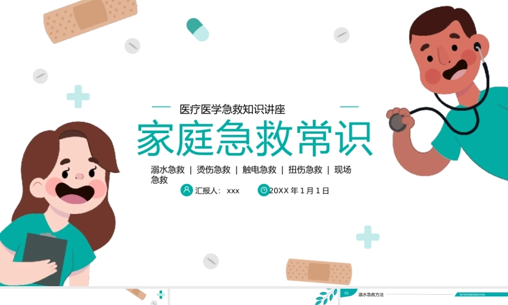 家庭急救医疗医学知识培训PPT模板.pptx
