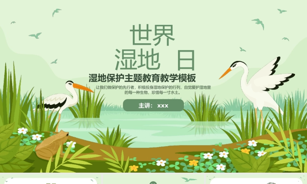 大气世界湿地日公益宣传PPT模板.pptx