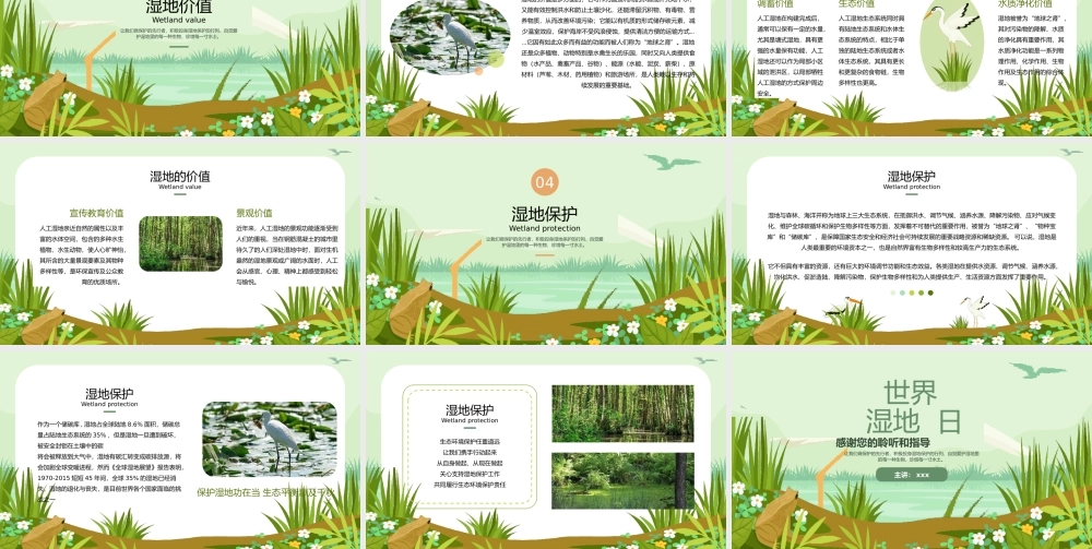 大气世界湿地日公益宣传PPT模板.pptx