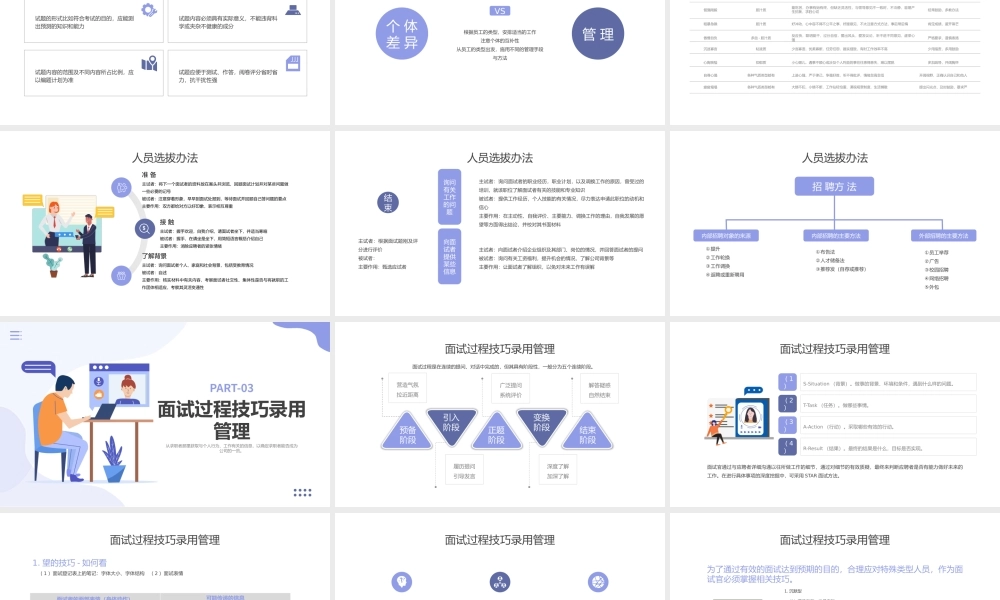 蓝色紫色插画面试及招聘技巧PPT.pptx