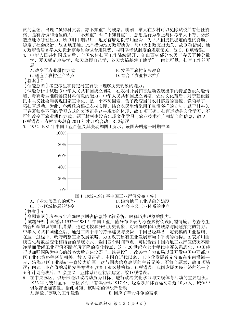 2022福建高考历史试题官方解析.docx_第2页