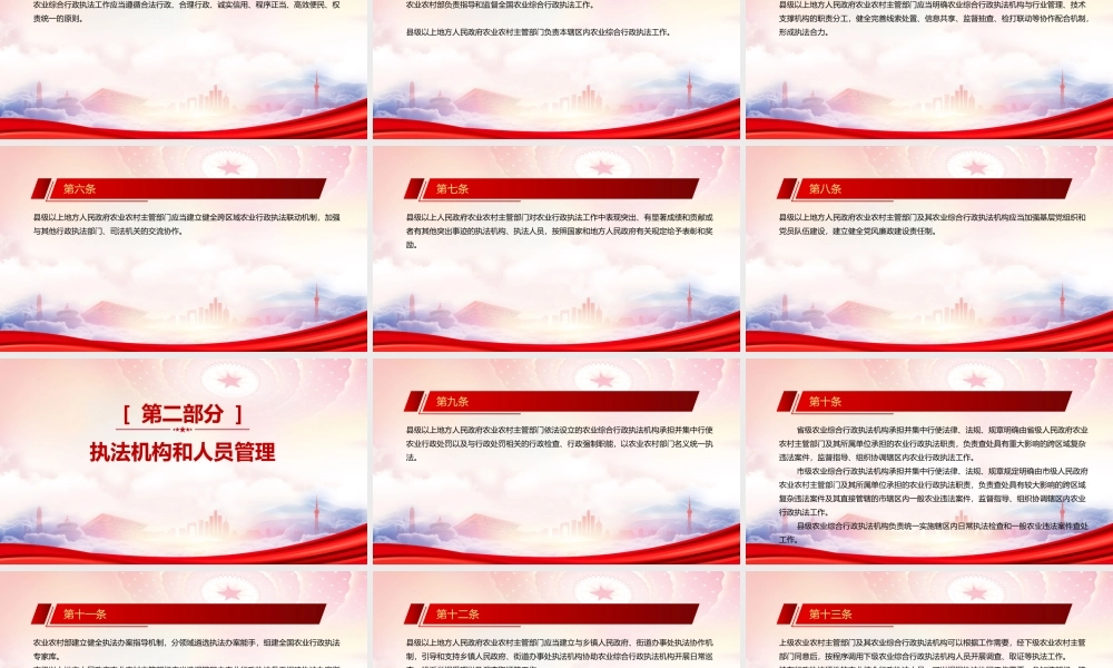 学习2023《农业综合行政执法管理办法》重点内容PPT课件（带内容）.pptx