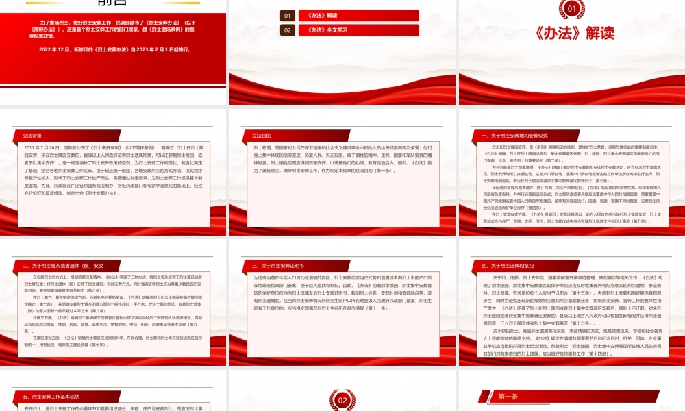 2023《烈士安葬办法》全文学习PPT课件（带内容）.pptx
