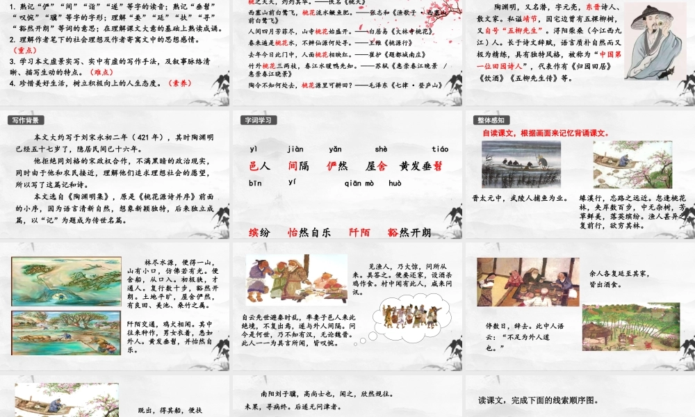 部编语文名师公开课一等奖创新教学设计课件桃花源记.pptx