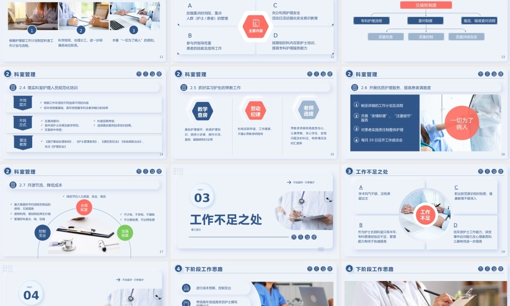 护士长年终述职报告PPT工作不足反思与下阶段工作计划PPT课件（带内容）.pptx