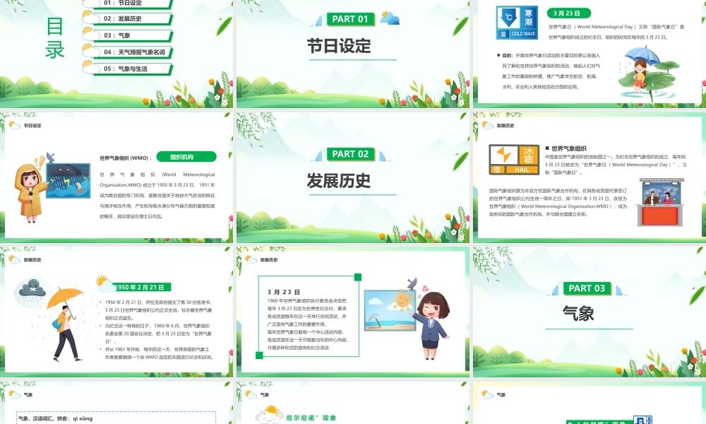 世界气象日PPT关注气候变化和空气质量PPT课件（带内容）.pptx