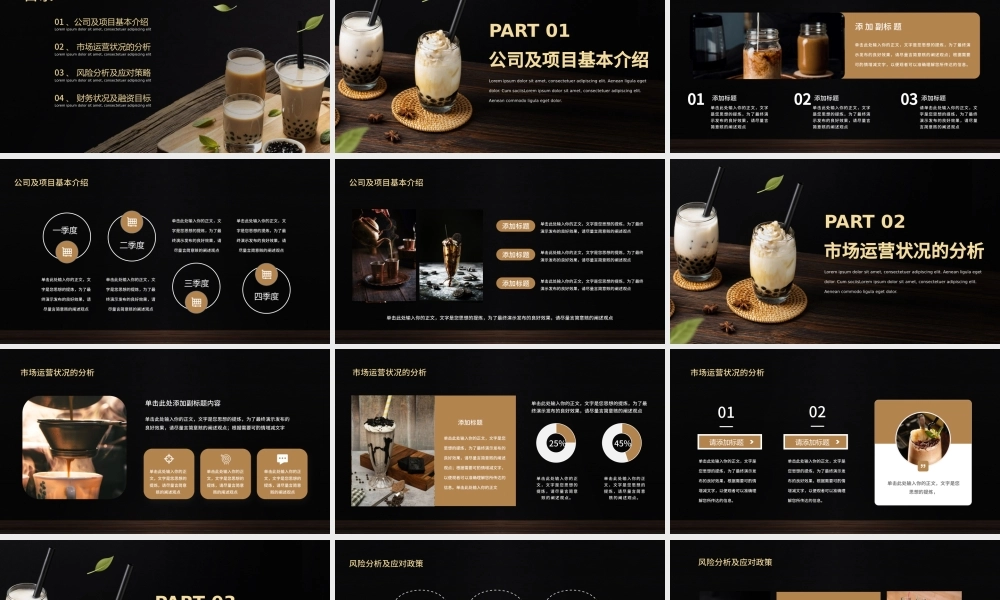 奶茶店创业计划书PPT模板.pptx