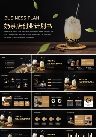 奶茶店创业计划书PPT模板.pptx