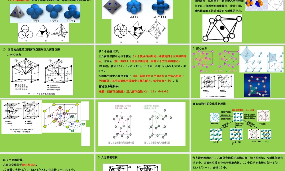 高考化学晶体结构正四面体空隙与正八面体空隙.pptx