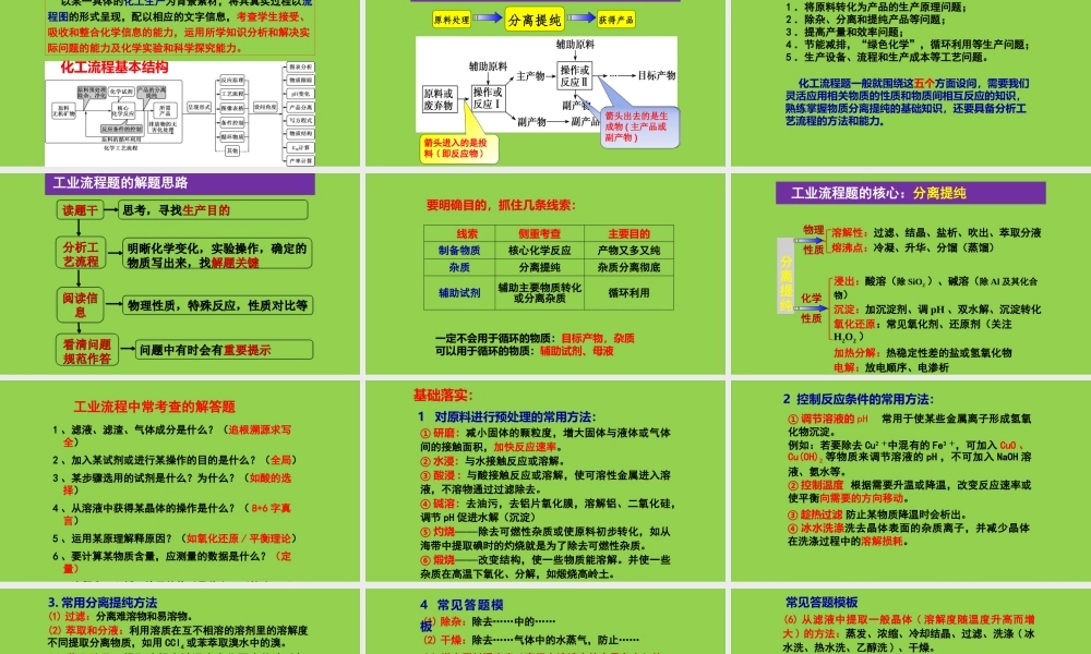2023年高考二轮复习专题《化工流程解题策略研究》.pptx