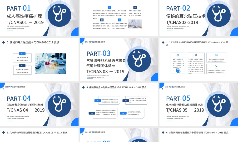 蓝色医疗简约护理团体标准22项PPT模板.pptx