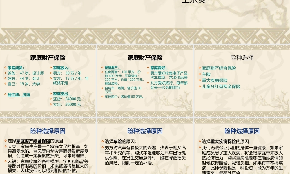 家庭财产保险计划书.ppt