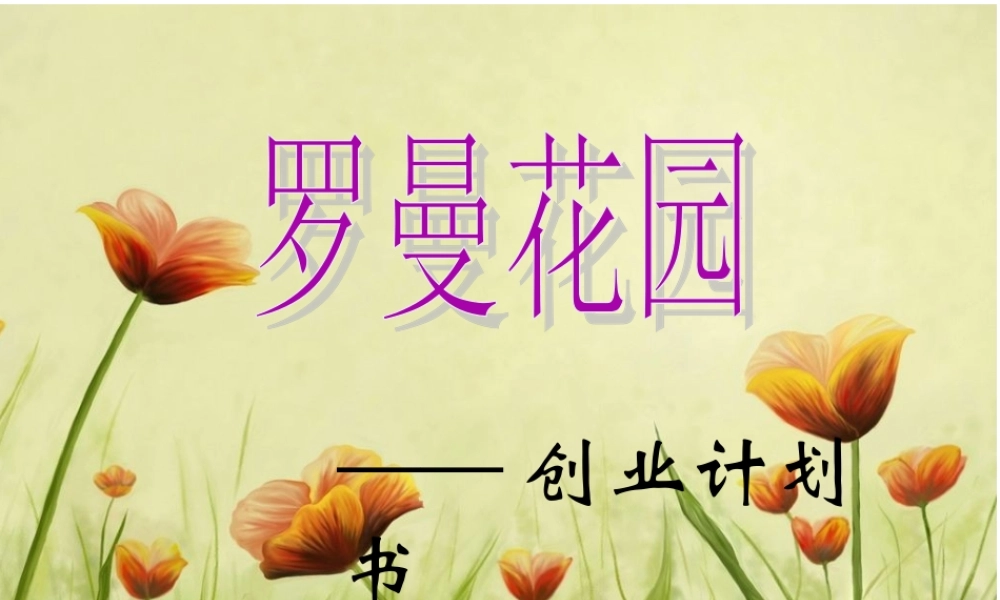 花店的创业计划大赛创业计划书.ppt