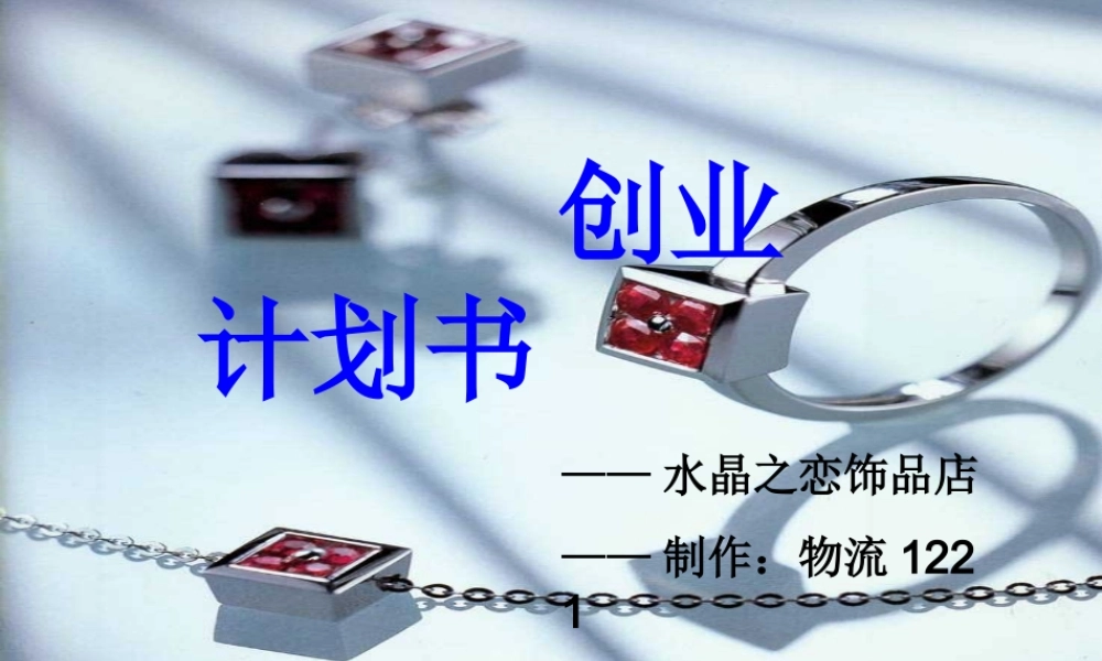 水晶饰品店创业策划书.ppt