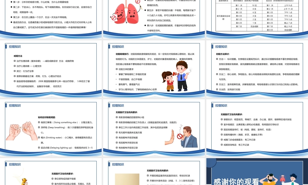 控烟吸烟有害健康主题教育PPT.pptx
