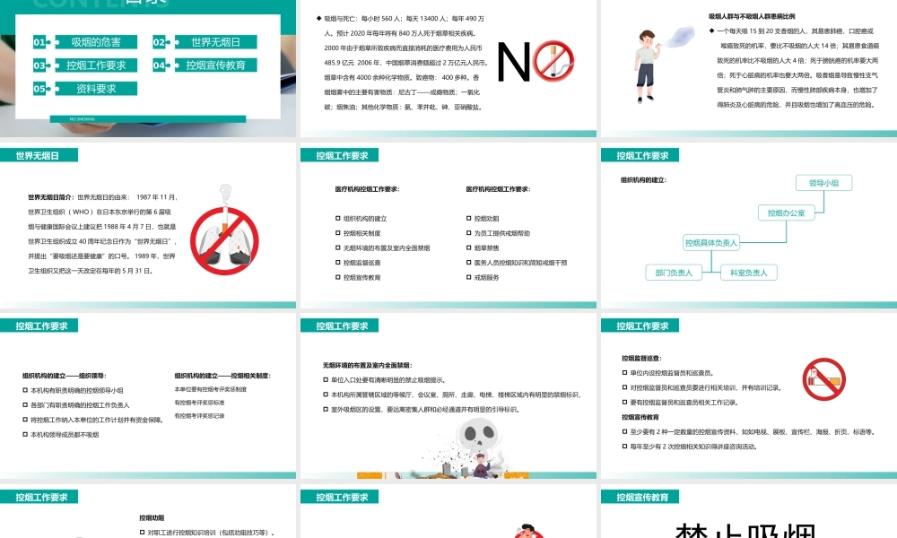 绿色商务风医疗机构控烟培训.pptx