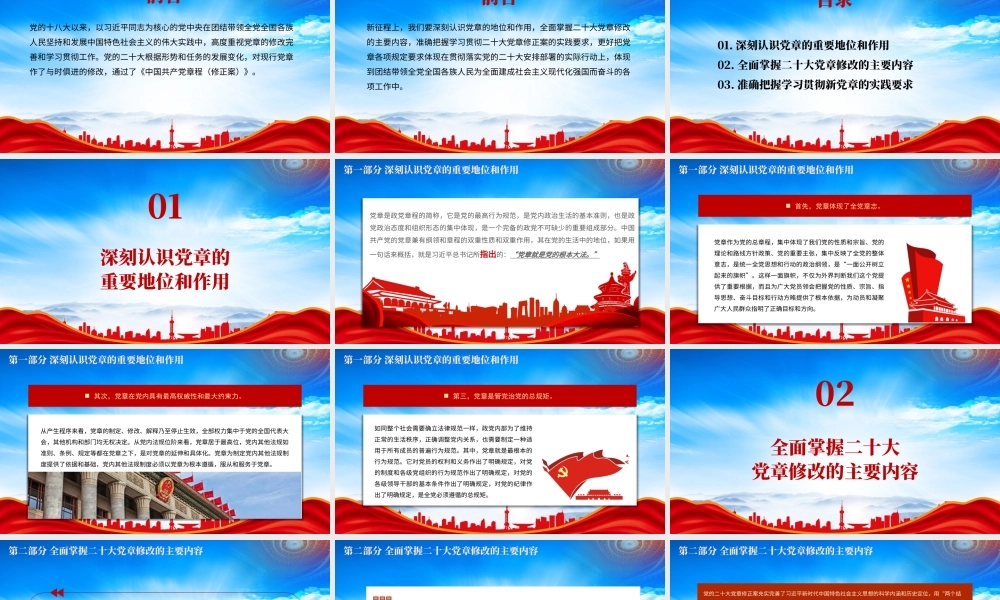 学习新党章奋进新征程PPT准确把握学习贯彻新党章的实践要求PPT课件（带内容）.pptx